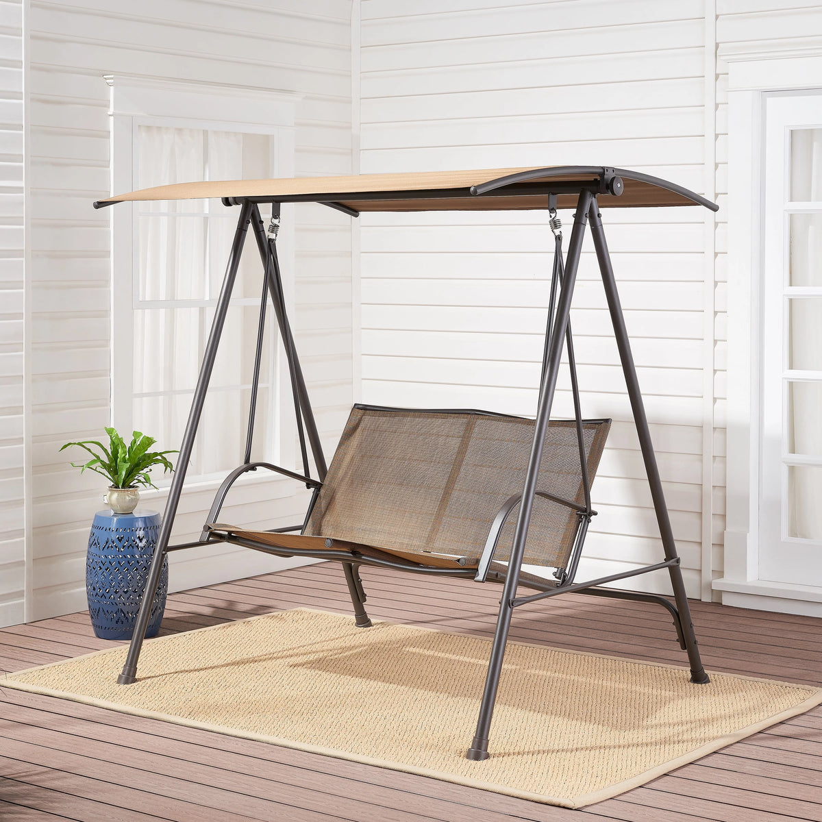 2-Seat Steel Canopy Porch Swing Q8863