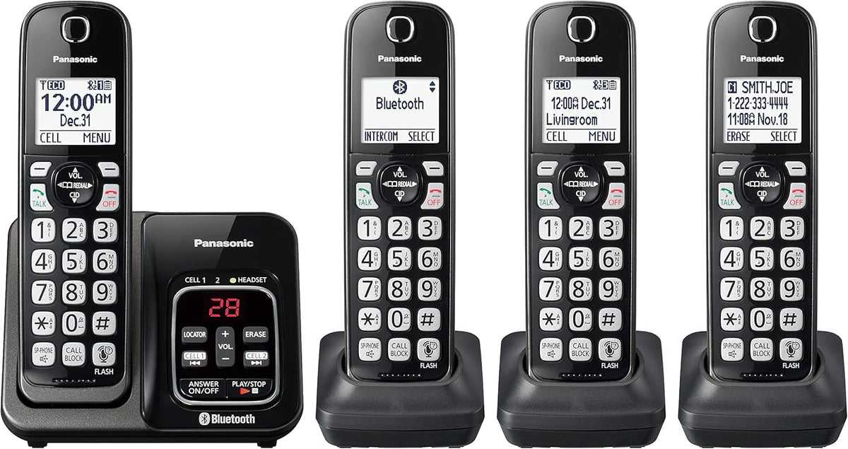 3 Cordless Handsets Expandable Cordless Phone System with Answering Machine and Call Blocking T704077