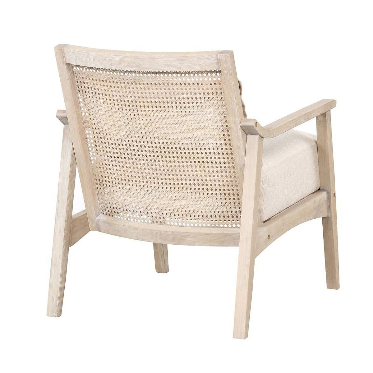 Mid-Century Rattan Accent Chair with Lumbar Pillow M939646