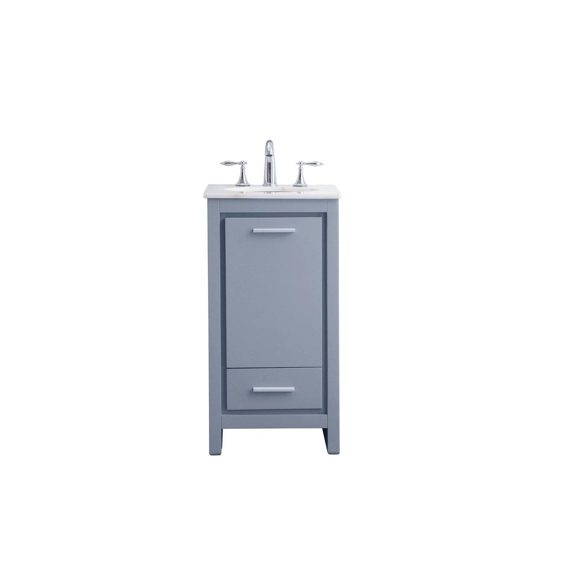 White 18 inch Bathroom Vanity Cabinet Set with Marble Top K1001