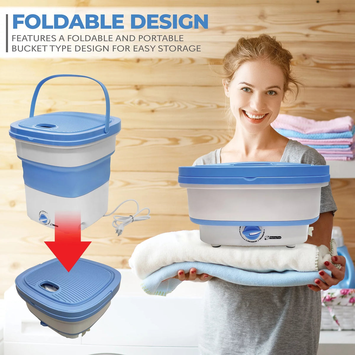 Foldable Lightweight Mini Washing Machine, 4.41 lbs L890