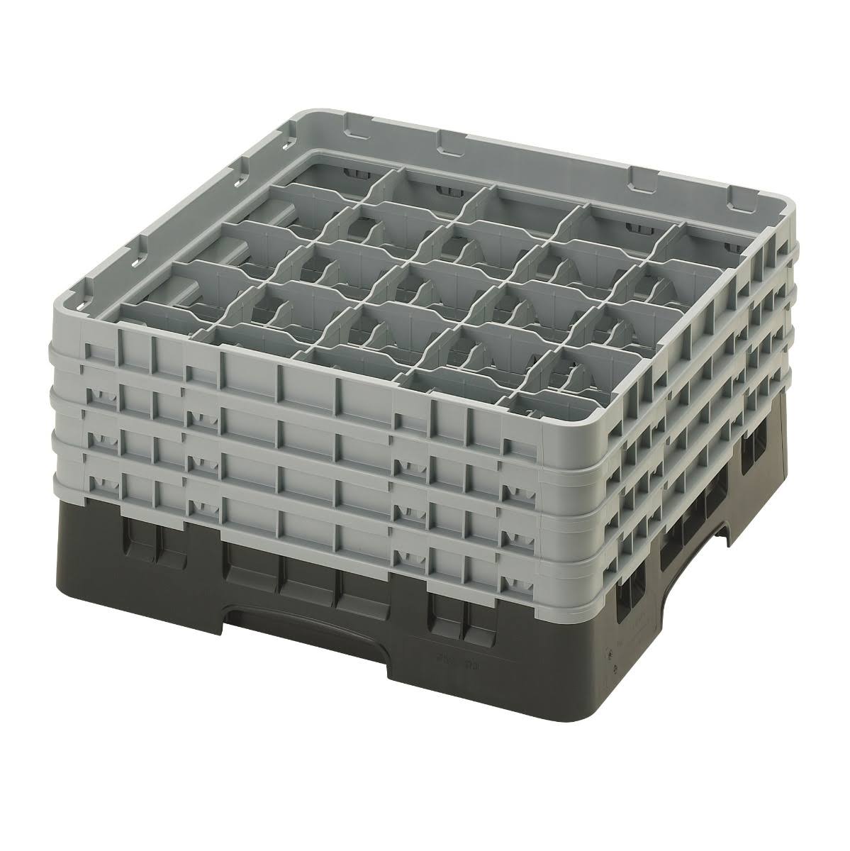 25 Compartment Full Size Glass Rack with 4 Extenders, Black K376124