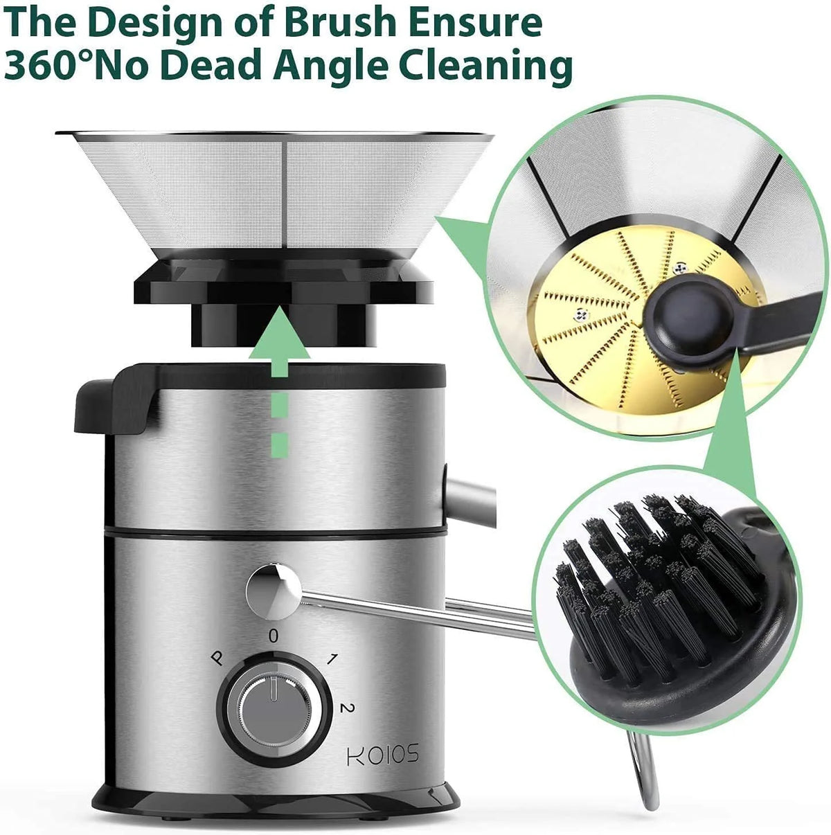 Black Centrifugal Juicer with Pulse Function 3" Wide Chute G1452