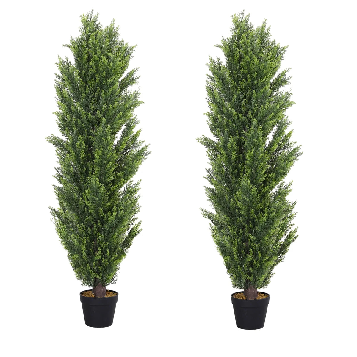 2 Pack 5 FT Artificial Cedar Topiary Trees U93594