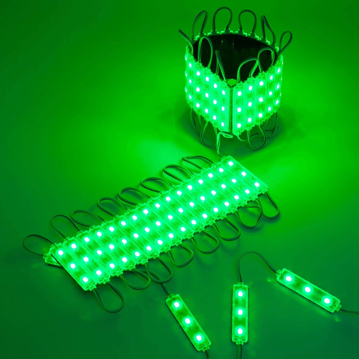60 Green LED Light Module with 12v AC Power Package R202