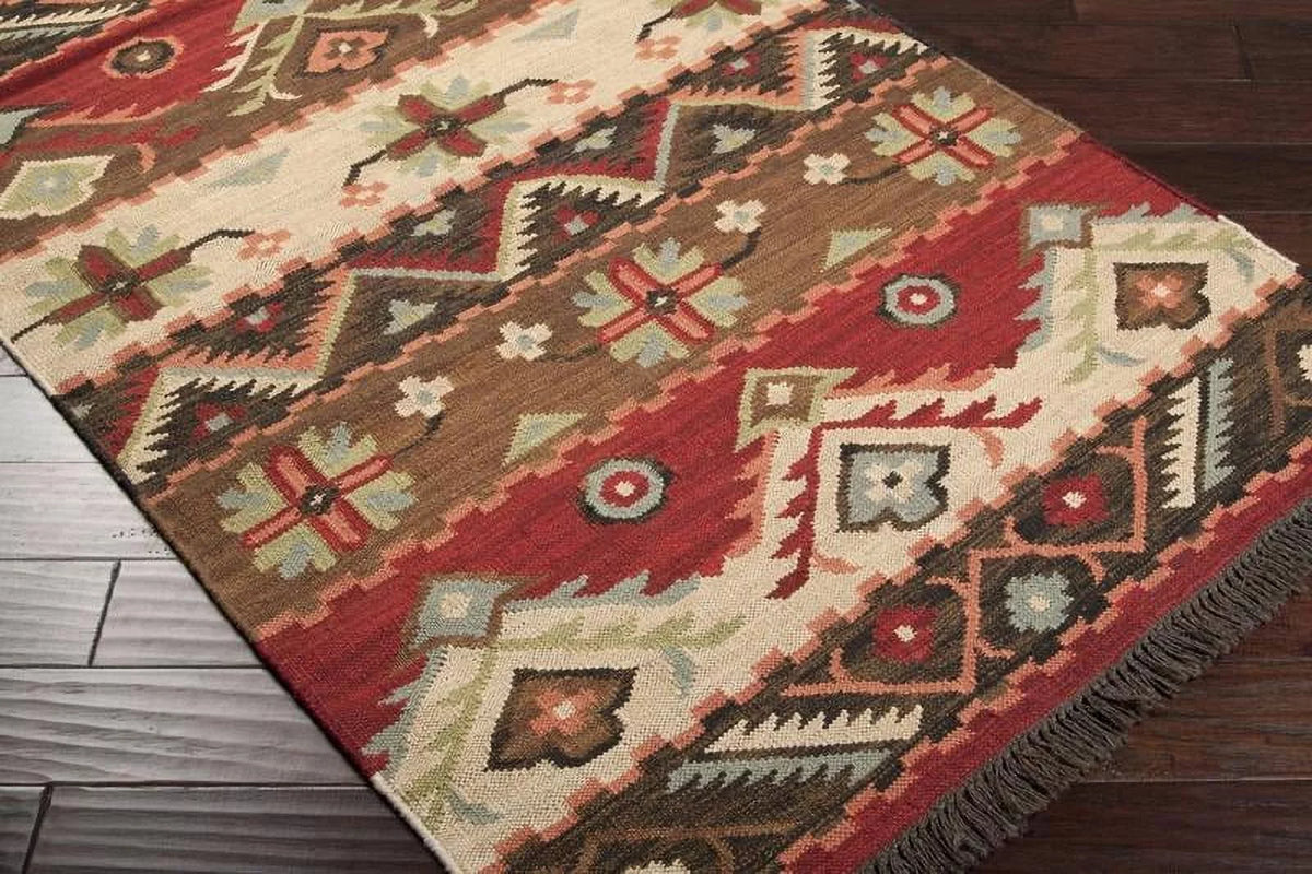 Wool Dark Brown 2x8 Runner Area Rug O18730