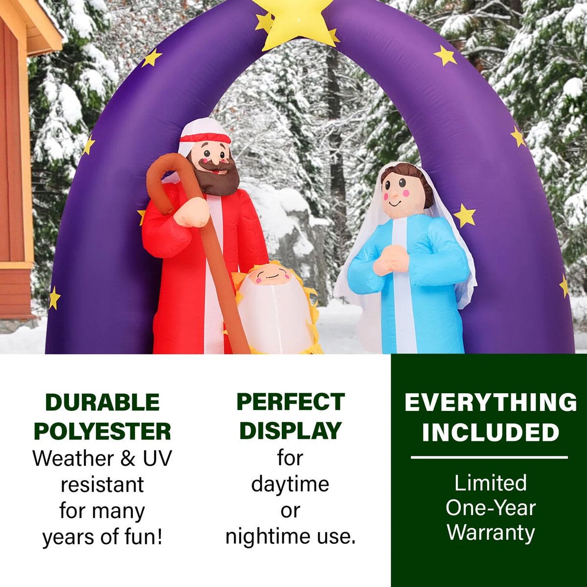 7 Ft. Christmas Nativity Scene Inflatable with LED Lights Z602997
