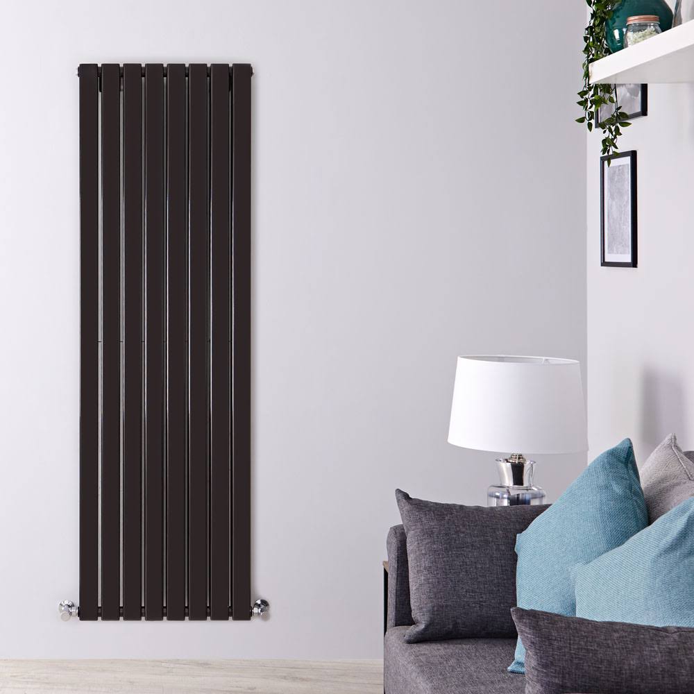 Black Vertical Hot Water Radiator U4874