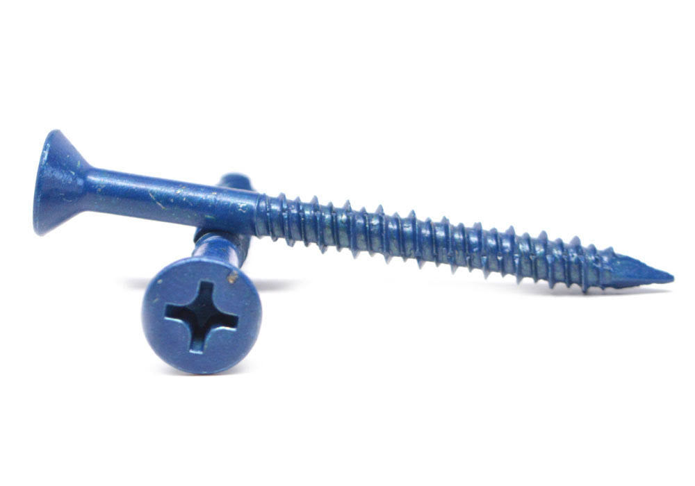 1/4x22 x 5x22 Concrete Screw Phillips Flat Head Low Carbon Steel Blue Polymer G989