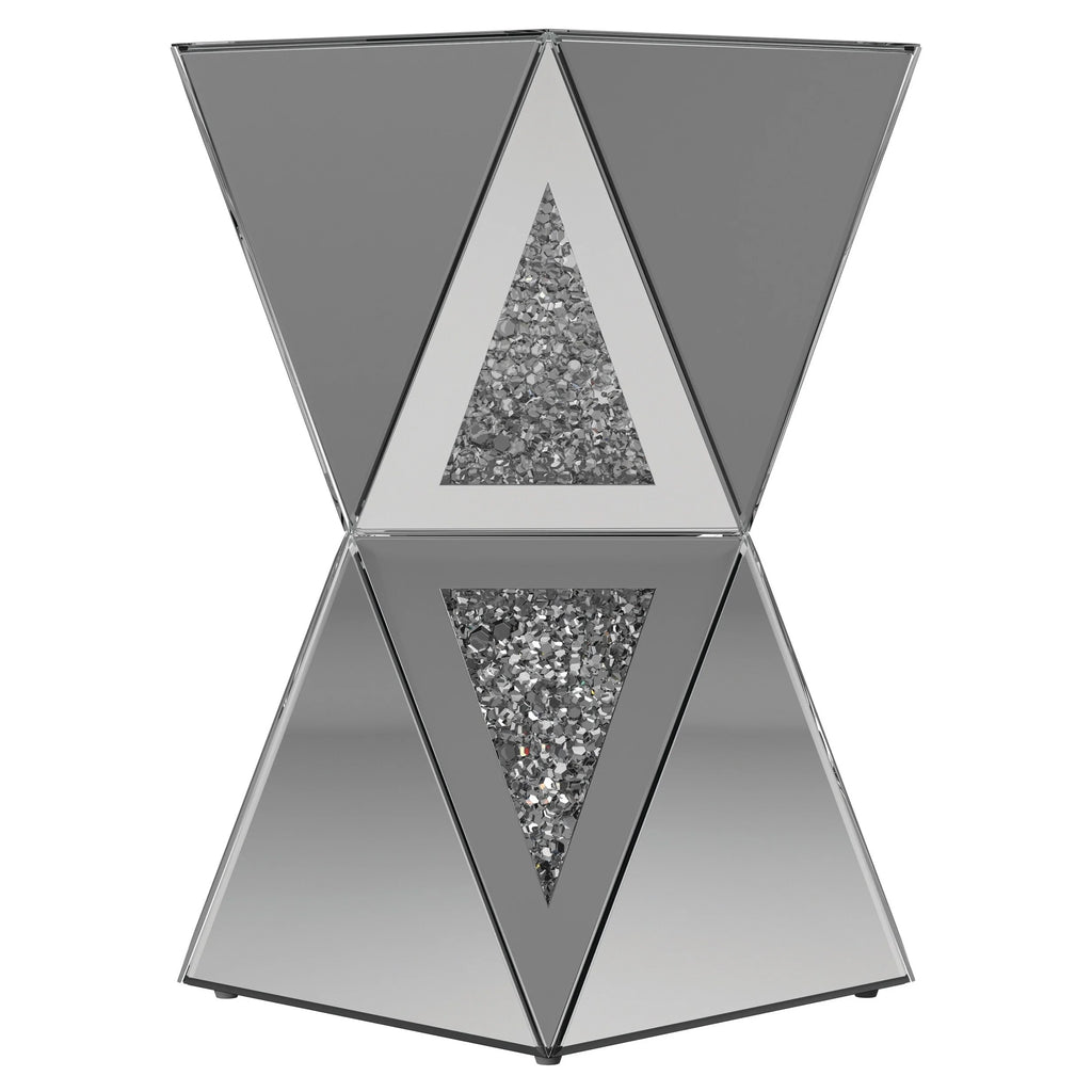 Silver Geometric Side Table L6526