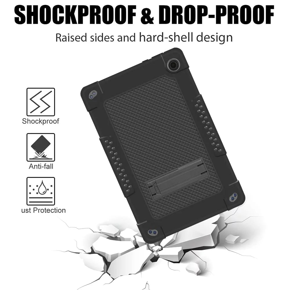Black Heavy Duty Tablet Case with Kickstand and Shoulder Strap N70817