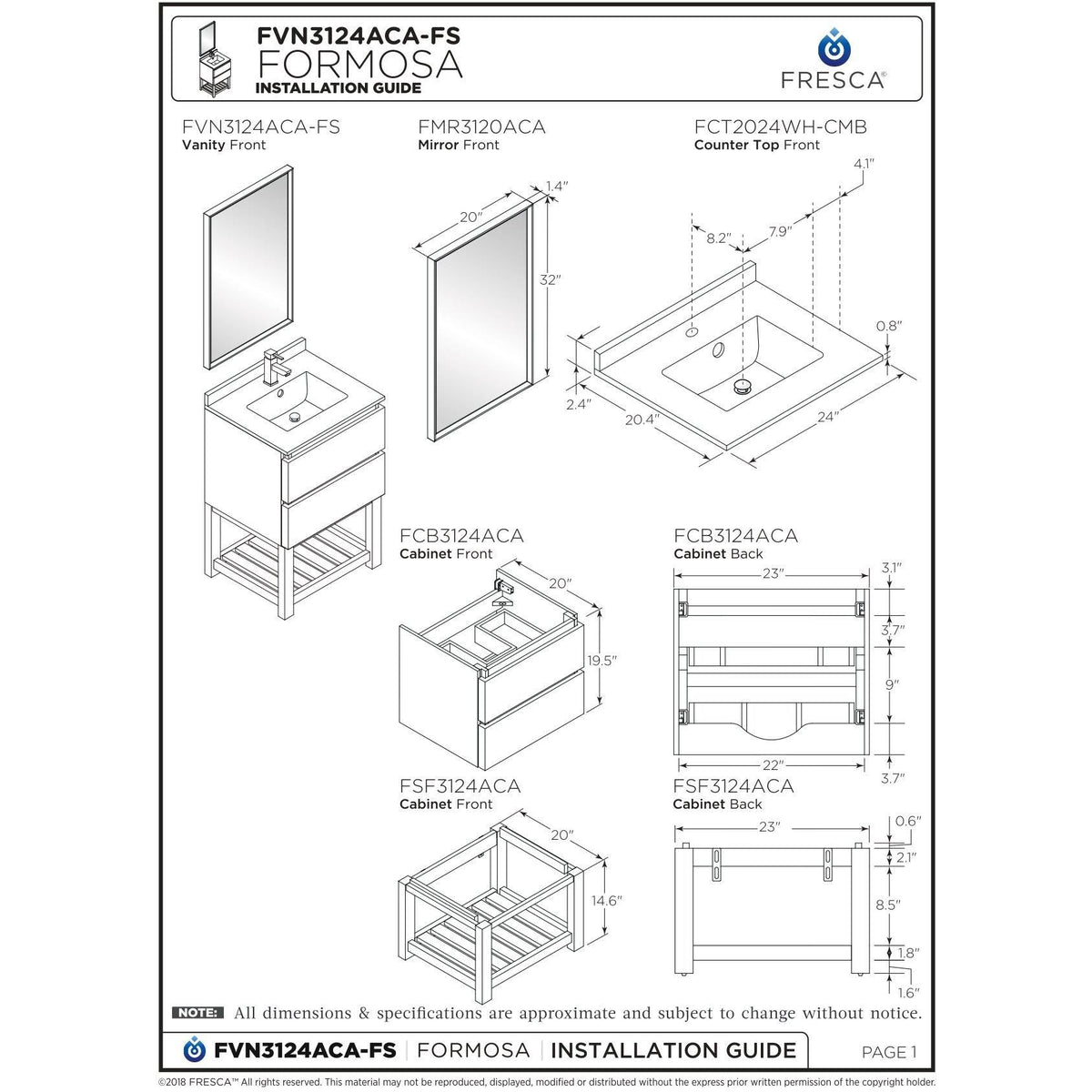 Floor Standing Open Bottom Bathroom Cabinet S579