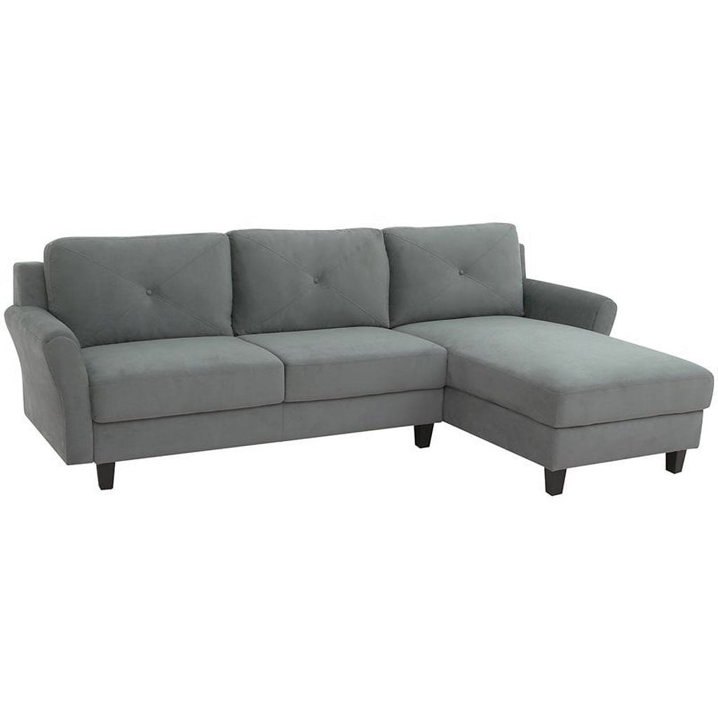 Gray Sectional with Rolled Arms T48600