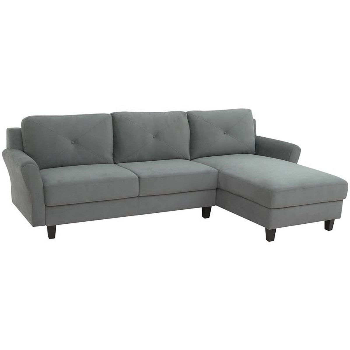 Gray Sectional with Rolled Arms T48600