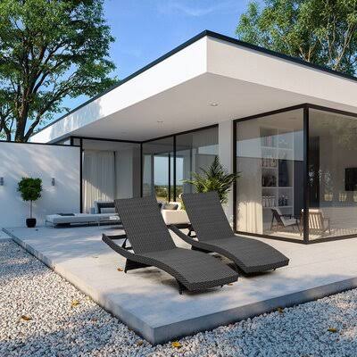 Black Long Single Chaise W9896