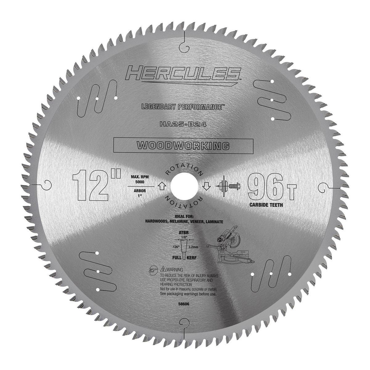 12 in. 96T Woodworking Miter Saw Blade Q21441