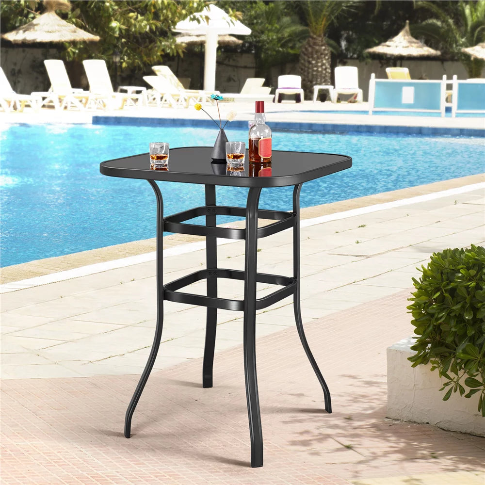 Black Square Metal Bistro Table L5300