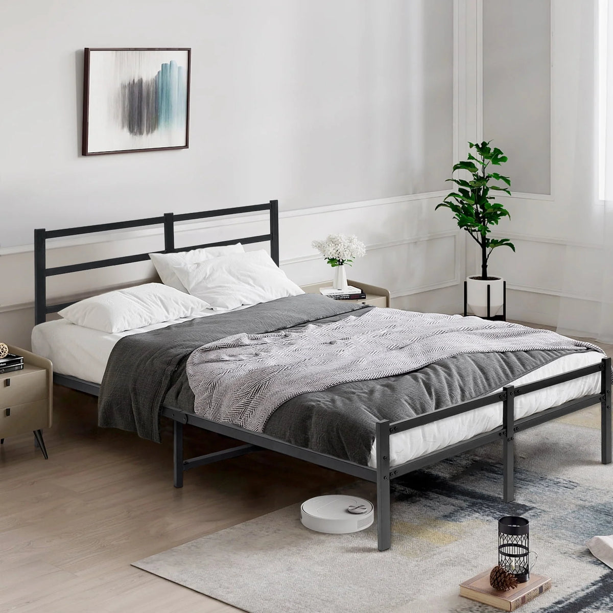 King 14 Inch Metal Bed Frame with Headboard and Footboard M895225