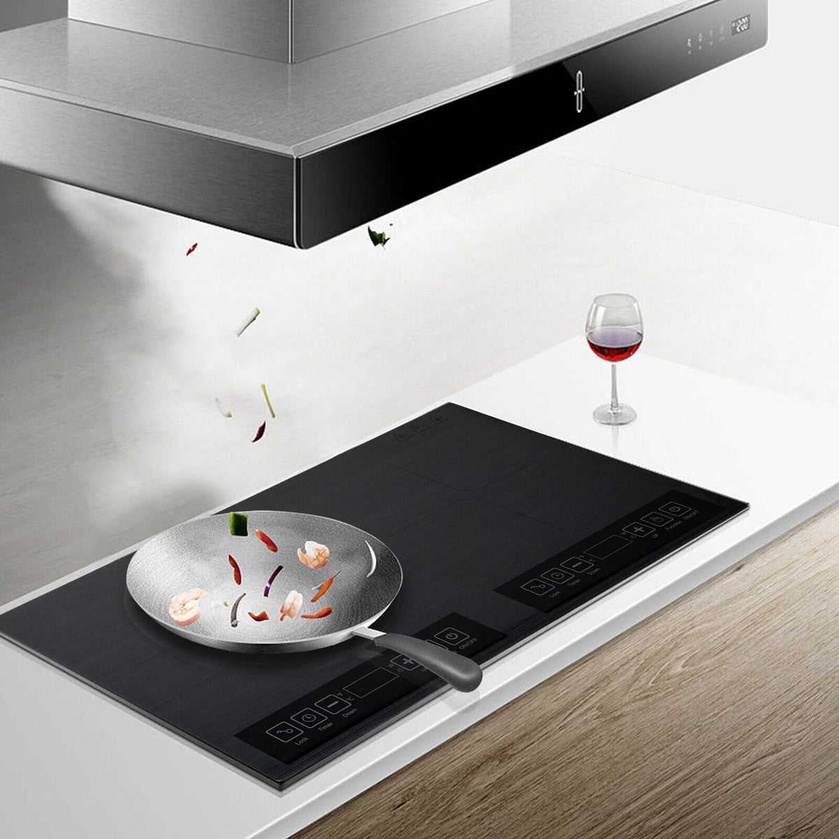 Black 2 Burner Electric Induction Cooktop F2636