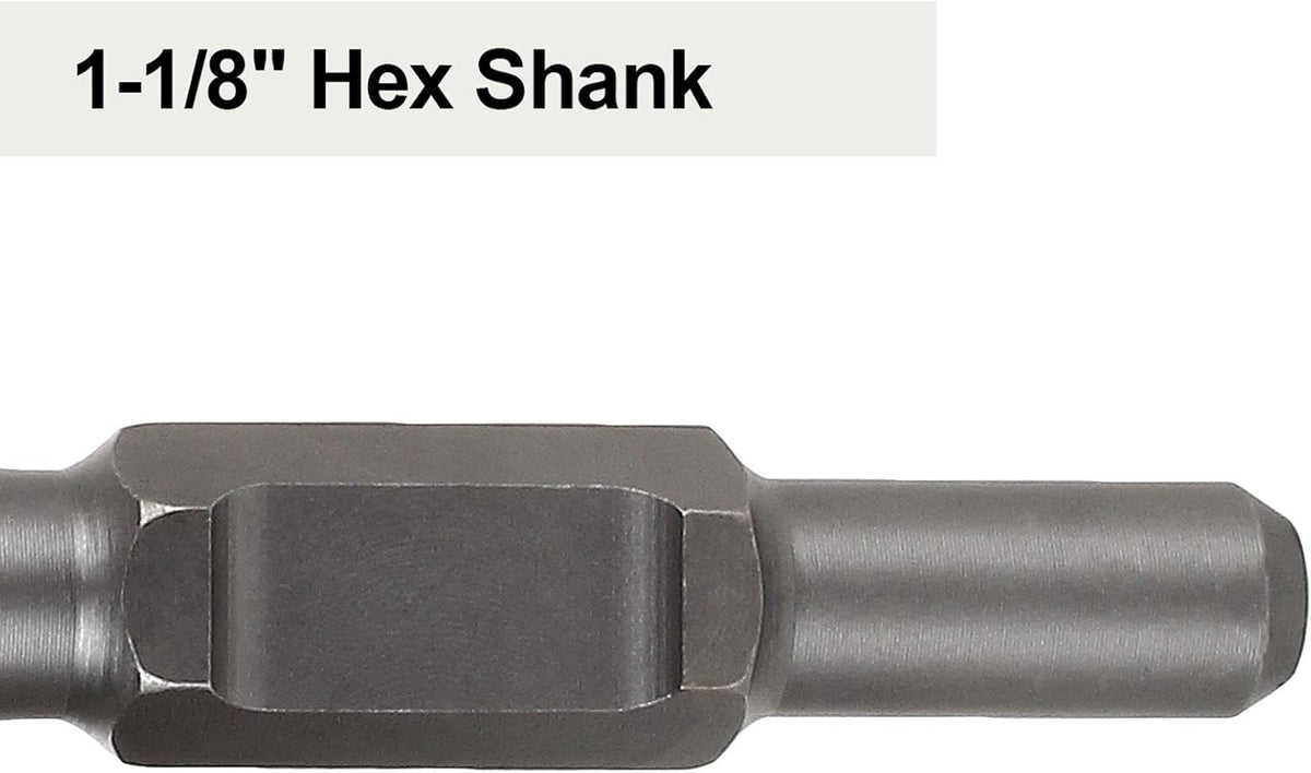 12 inch Demolition Hammer Drill Flat Tip and Bull Point Chisels, Pack of 2 X6225