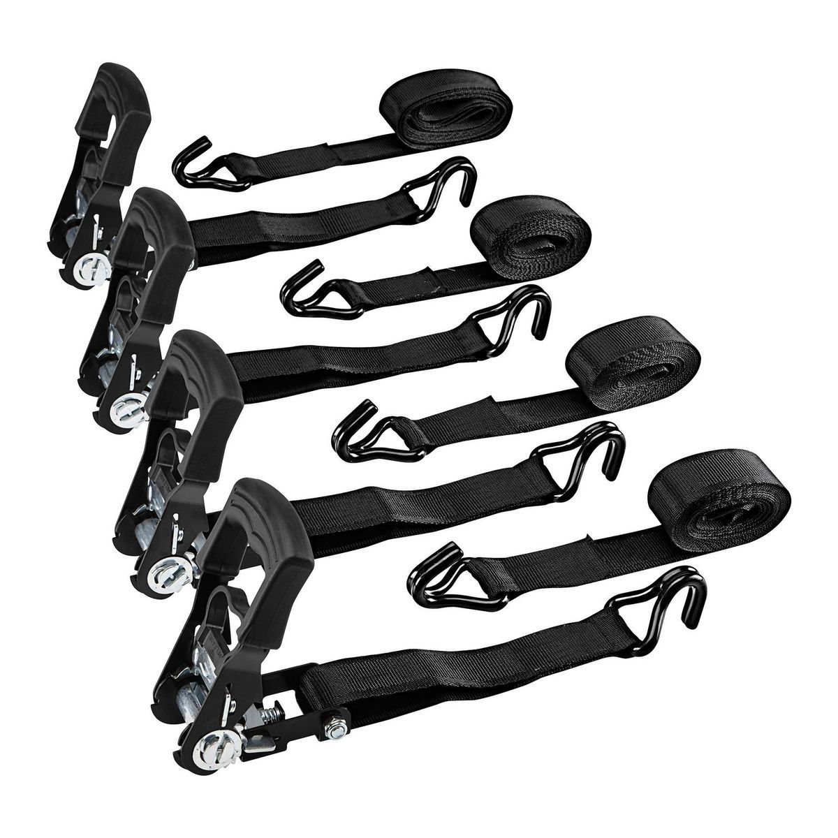 1000 lb. Capacity 1-1/2 in. x 10 ft. Ratcheting Tie-Down Straps, 4 Pack U62746