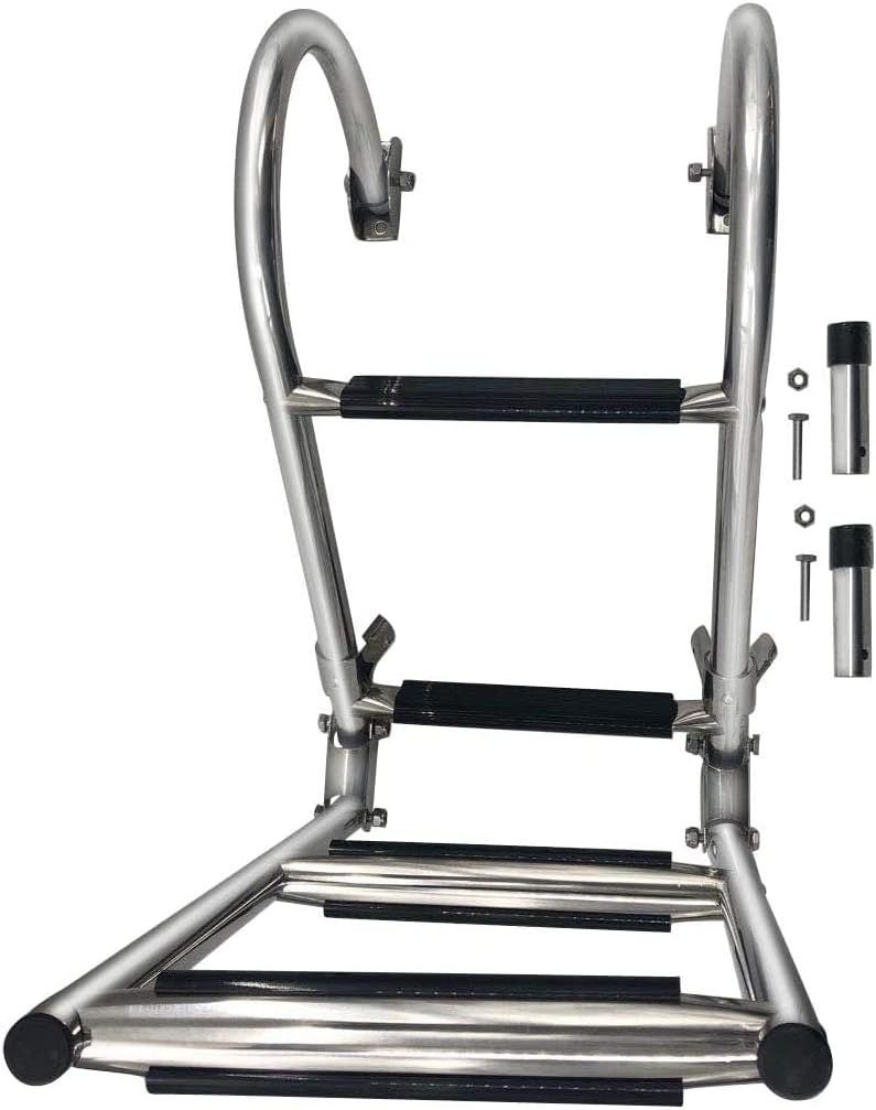 4-Step Stainless Steel Folding Boat Ladder Pack of 2 U22652
