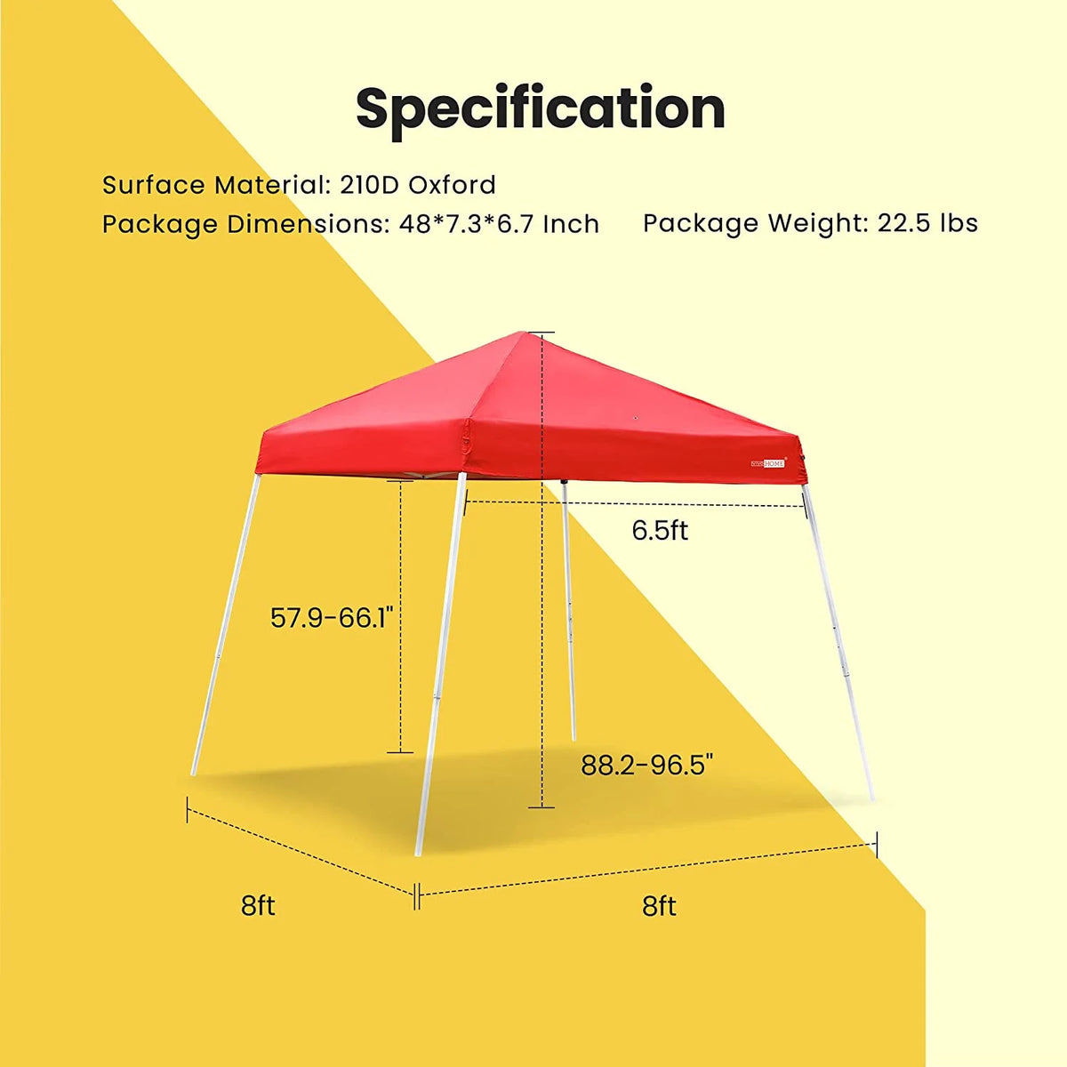 Red 8 x 8 Feet Pop Up Canopy Tent H17197