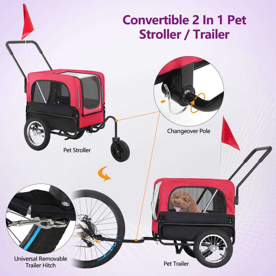 2-in-1 Dog Stroller Bike Trailer S331