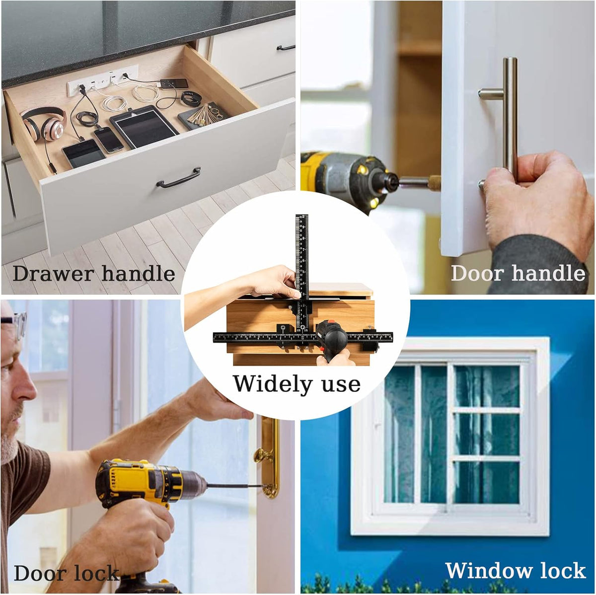 14-Piece Aluminum Alloy Cabinet Handle Template Jig Tool N37084